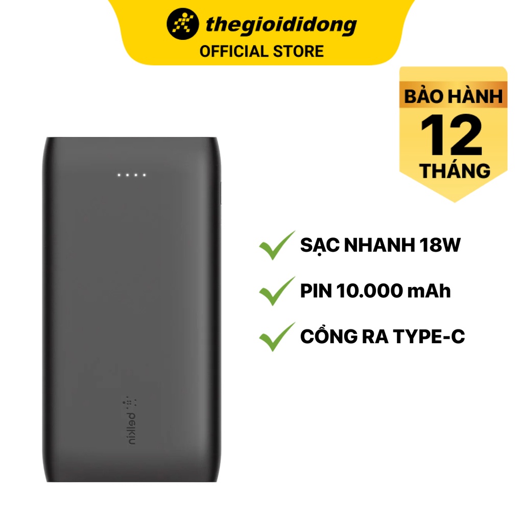 Pin sạc dự phòng Polymer 10.000 mAh Type C 18W PD Belkin Pocket Power BPB001