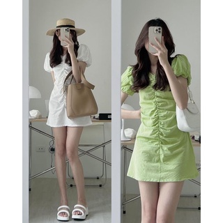 V8115 Váy dúm tay bồng Audrey