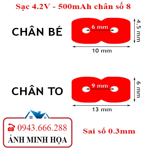 Sạc 4.2V - 500mAh dùng cho đèn pin đeo đầu YQ-9811