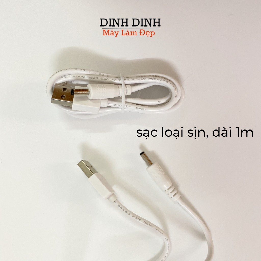 Dây sạc máy rửa mặt loại sịn, dày, dài 1 mét đầu tròn dùng cho máy Foreo, Halio, xiaomi, Wellderma, juvera, con cá,...