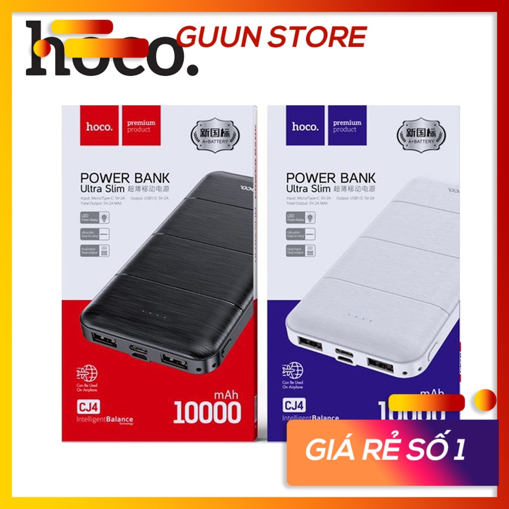 Sạc dự phòng HOCO CJ4 1000mah chính hãng, 2 cổng USB và Type-C hỗ trợ sạc nhanh cho các dòng máy iphone/Samsung SDP-CJ4