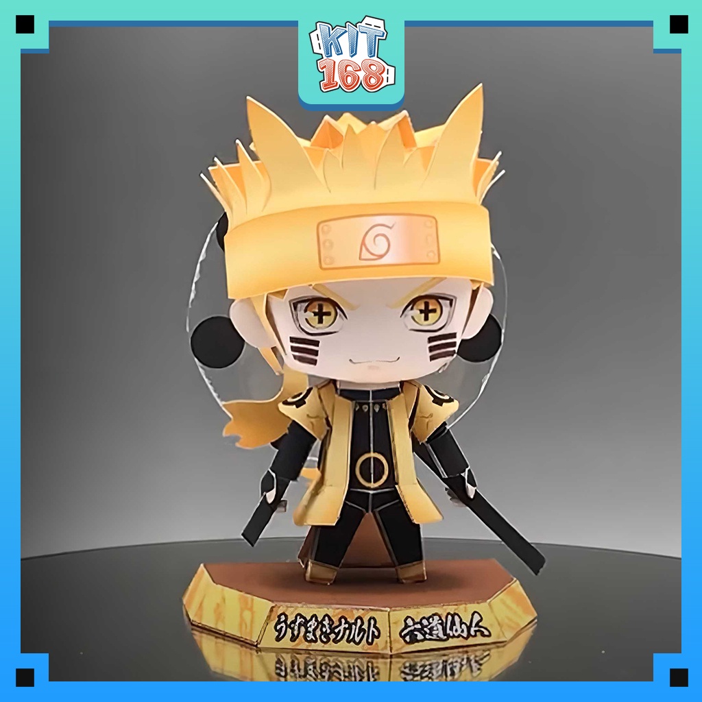 Mô hình giấy Anime Game Chibi Naruto ver 5 (Dạng Lục Đạo Hiền Nhân) + kit hộp trang trí