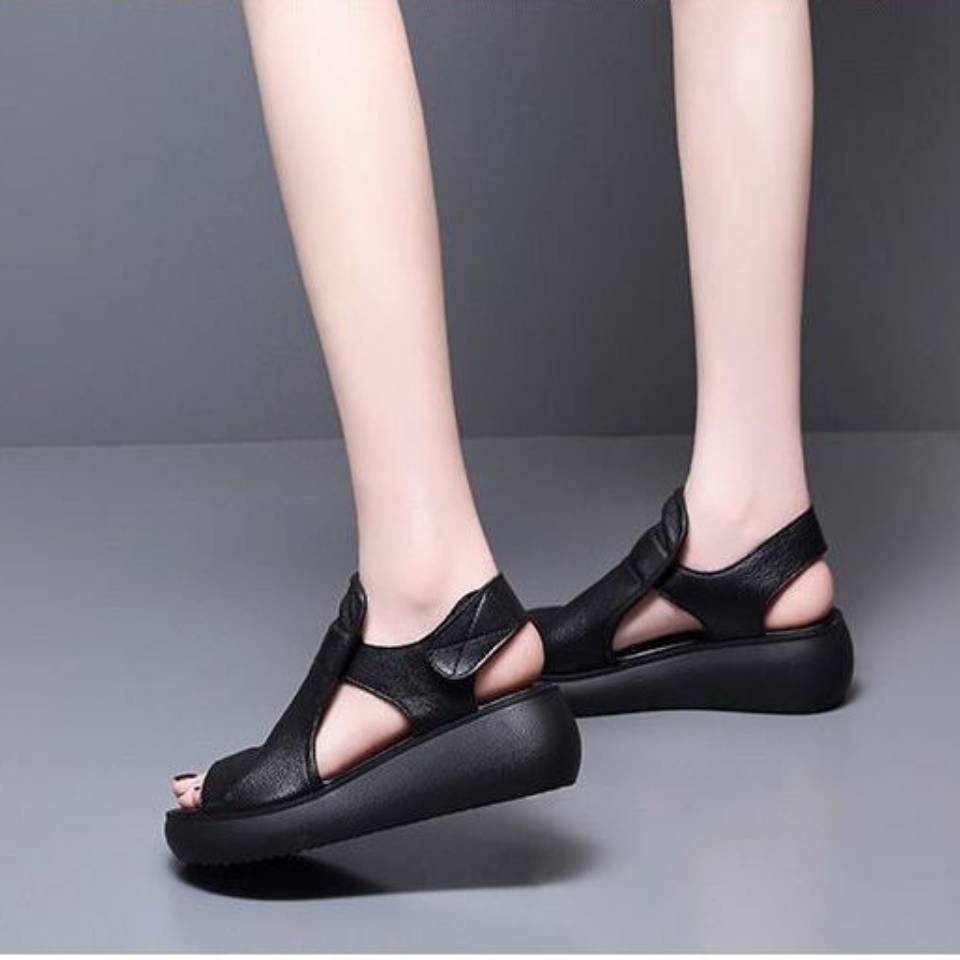 Giày Sandal Da Mềm Đế Mềm Chống Trượt Thời Trang Mùa Hè Cho Nữ