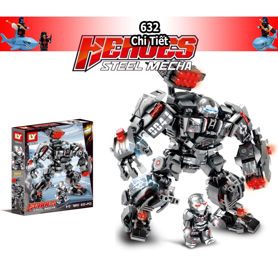 632 Chi Tiết - Bộ Đồ Chơi Lắp Ghép Mô Hình Người Sắt, Lắp Ráp Mô Hình IRON MAN - Robot HULKBUSTER Siêu Đẹp
