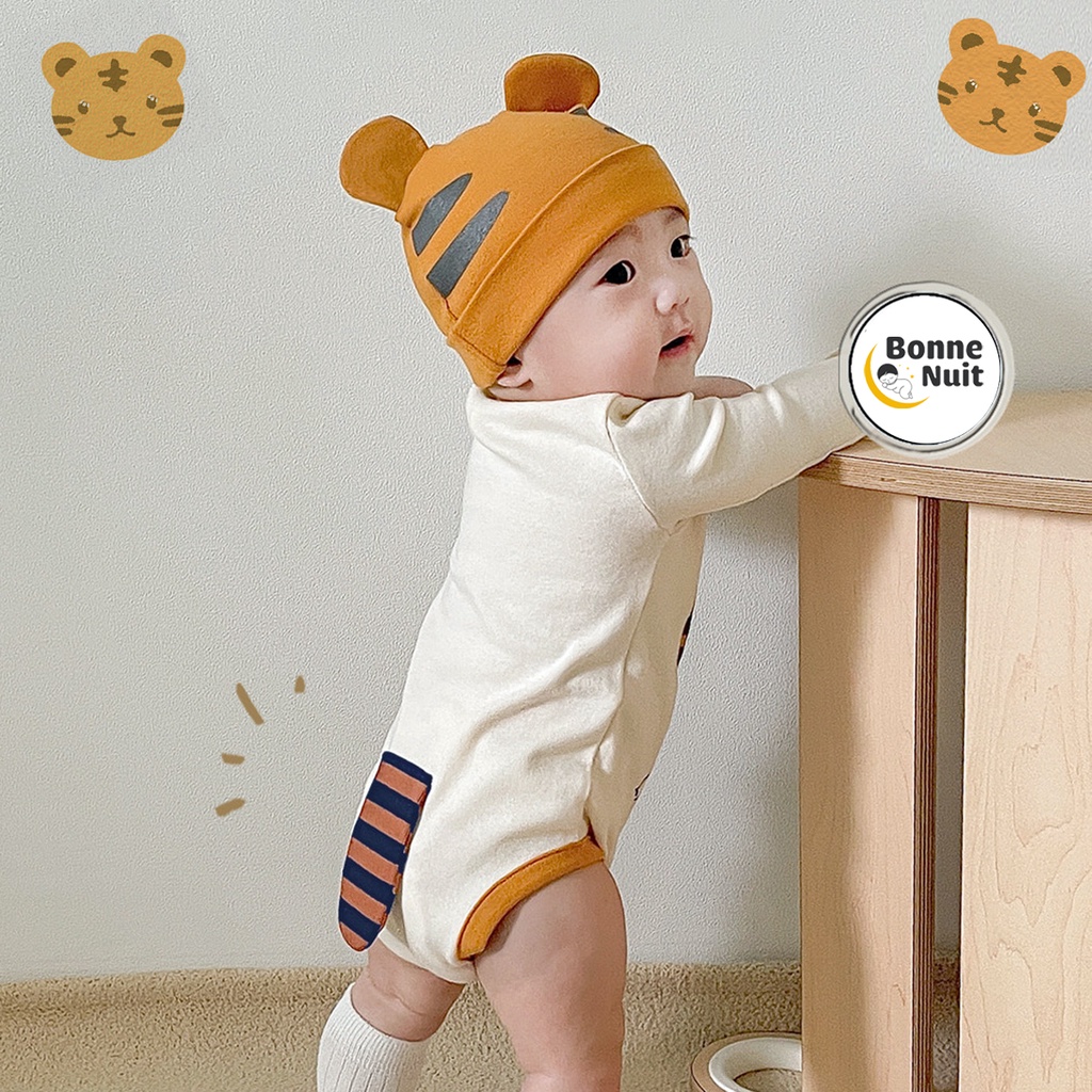 Set bodysuit hình hổ kèm nón, có đuôi siêu yêu cho bé yêu