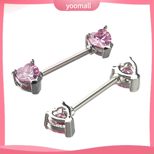 1 Khuyên Nhũ Hoa Hình Trái Tim Bằng Thép Không Gỉ Cho Nữ