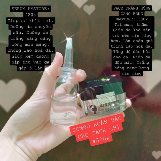 (LUÔN CÓ SẴN)Combo trắng hồng + serum HMSTORE