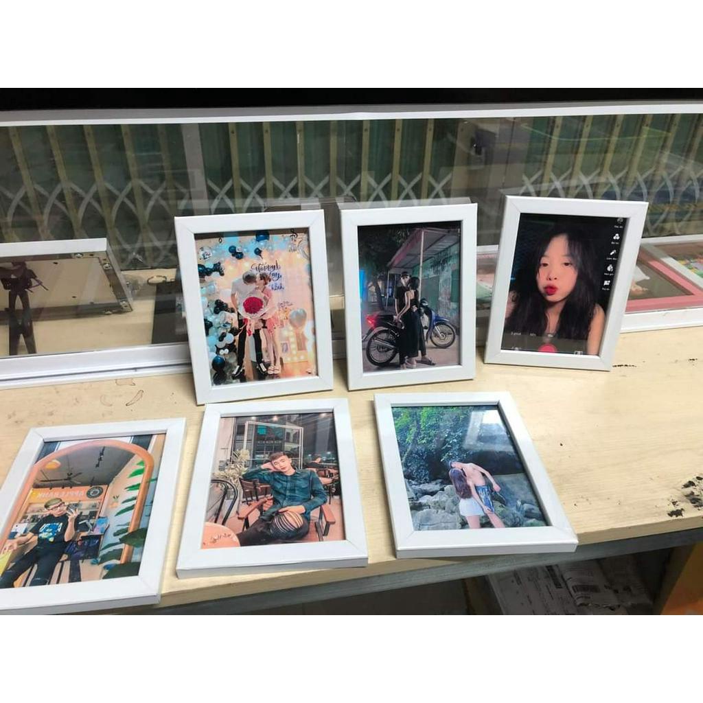 Khung ảnh 10x15, 13x18, 15x21 để bàn mặt mika -Tặng kèm chân chống