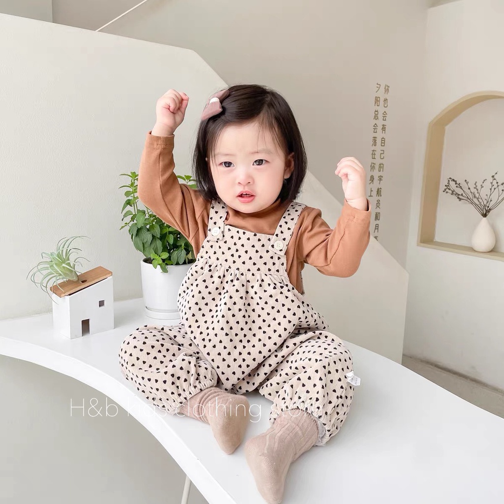 Set body yếm nhung kèm áo xịn sò cho bé gái siêu xinh dễ thương kèm ảnh thật (5 - 15kg)