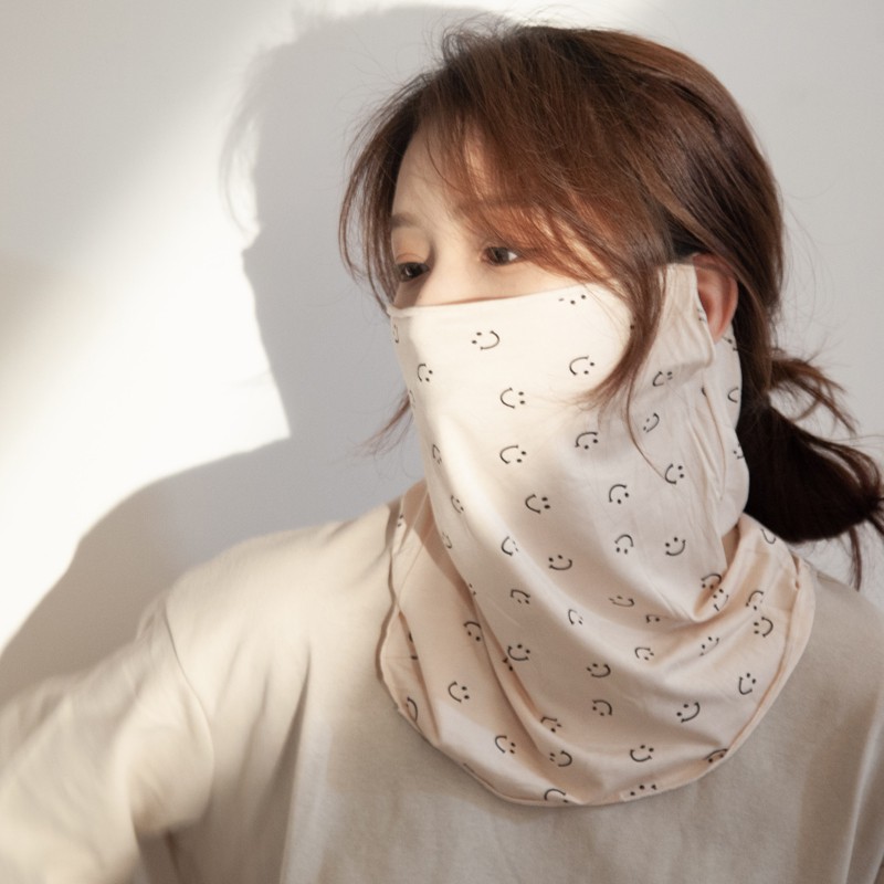 Khẩu Trang Chống Nắng Toàn Diện Chống Tia Cực Tím Hình Mặt Cười One Piece Có Dây Đeo Cổ Bảo Vệ Mặt Và Cổ