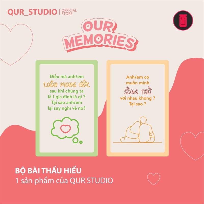 Bộ Bài Tình Yêu Memories Thấu Hiểu Our Memories – Boardgame,  QUR STUDIO Gắn Kết Thấu Hiểu Dành Cho Các Cặp Đôi