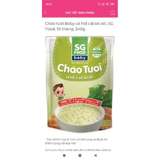 Combo 10 gói Cháo tươi cá hồi cải bó xôi