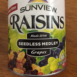NHO KHÔ MỸ KHÔNG HẠT SUNVIEW RAISINS JUMBO SIZE 425G