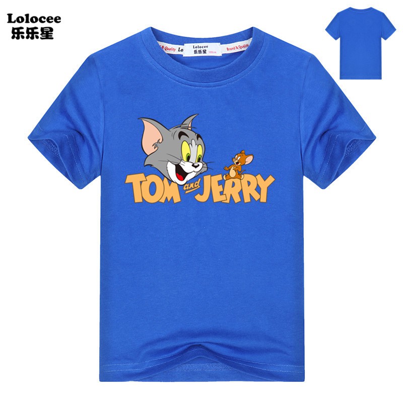 Áo Thun Tay Ngắn In Hình Tom And Jerry Cho Bé Trai 3t-14t