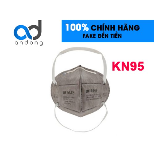 Khẩu trang KN95 than hoạt tính 3M 9542 P2 Đeo sau đầu