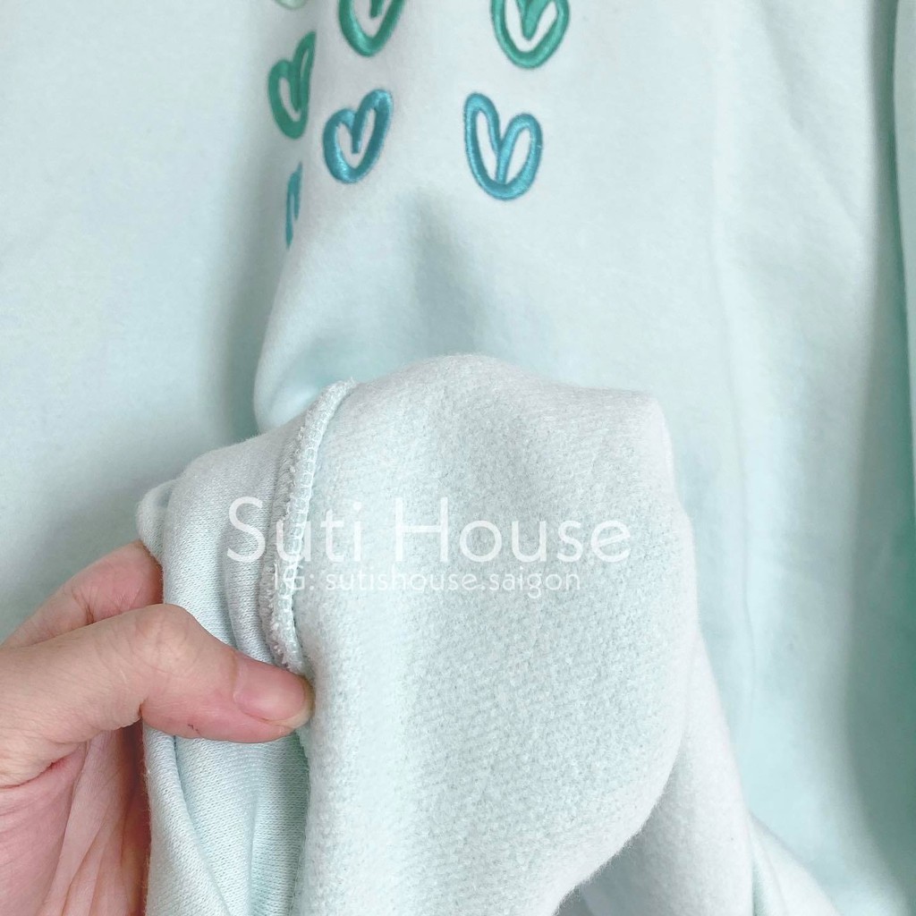 [ẢNH THẬT] Áo Hoodie Mint Thêu Tim Unisex Nam Nữ Form Rộng Vải Mịn Đẹp Phong Cách Ulzzang Xinh Xắn - Suti House | BigBuy360 - bigbuy360.vn