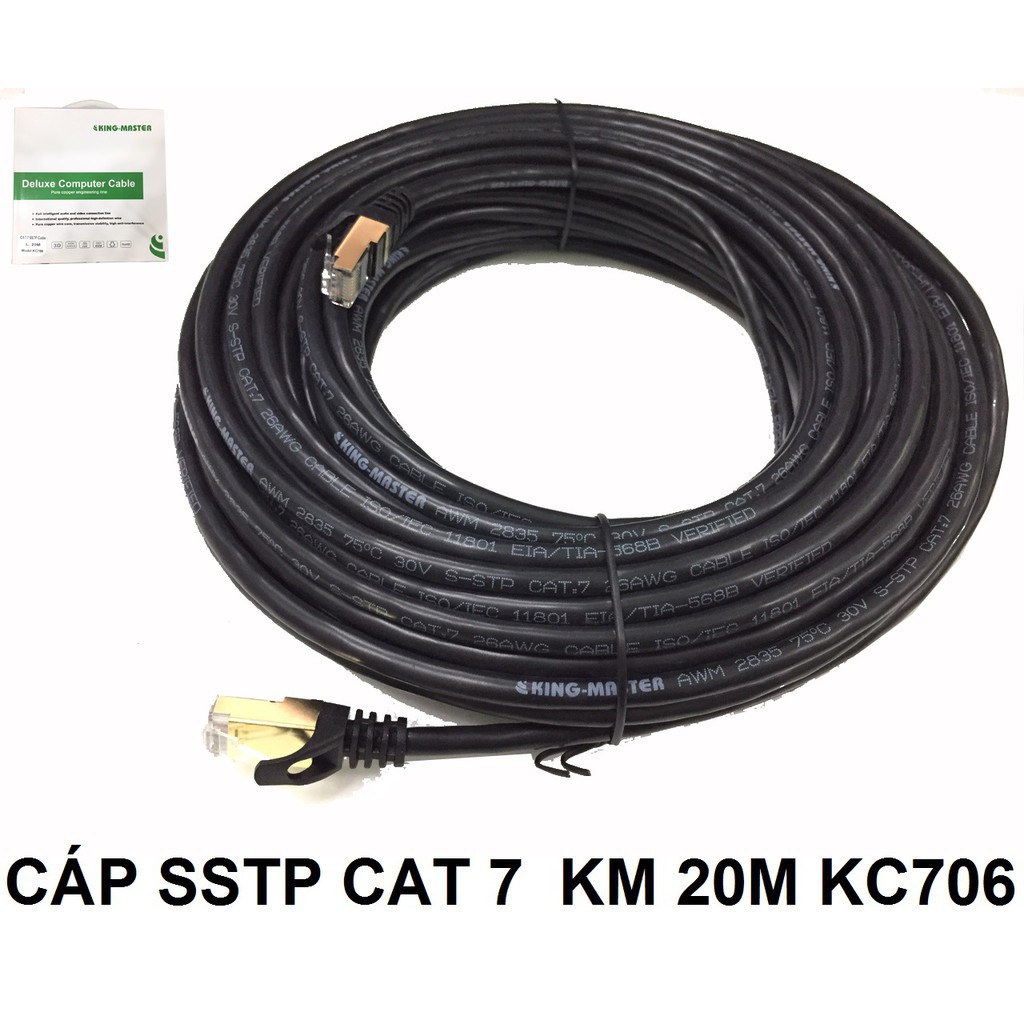 CÁP MẠNG CAT 7 CHỐNG NHIỄU SSTP KINGMASTER 20M KC 706