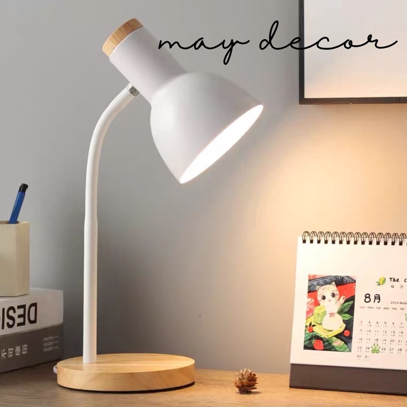 [Mã LIFE020630K giảm 15% đơn 150K] Đèn học đế gỗ để bàn bảo vệ mắt -may.decor-