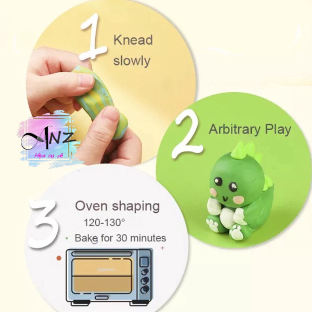 Đất sét Polymer, Mont Marte Make n Bake Polymer Clay 60g LINK 1/2