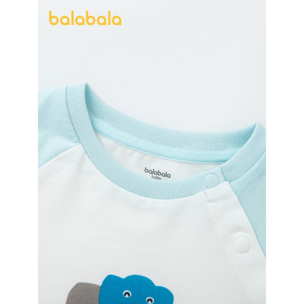 (0-3 tuổi)Áo phông ngắn tay bé trai màu trắng vàng/ trắng xanh hãng BALABALA 20022111720331101