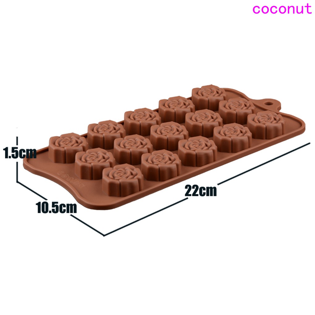 Silicone 15 Rose Flower Shape Chocolate Molds Cake Moulds Cake Decorating Tools Jelly Ice Molds