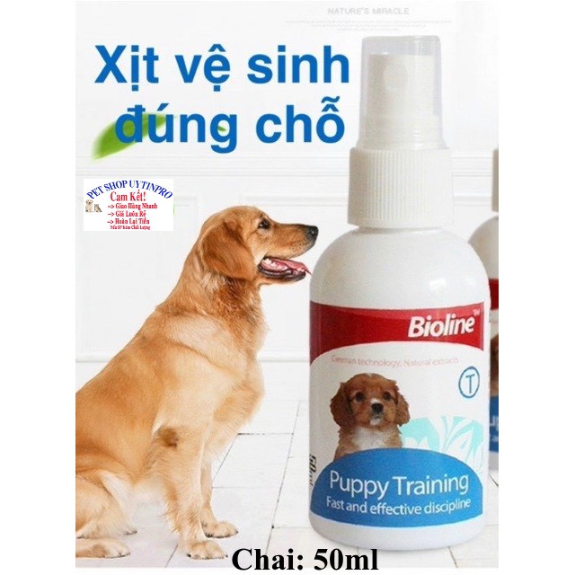 CHAI XỊT VỆ SINH ĐÚNG CHỖ CHO THÚ CƯNG CHÓ MÈO Bioline Chai 50ml