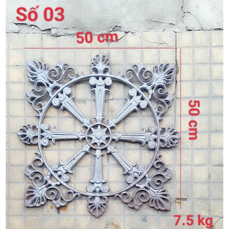 BÔNG GANG CỬA SẮT SỐ 03, DÀI 50 CM X RỘNG 50 CM.