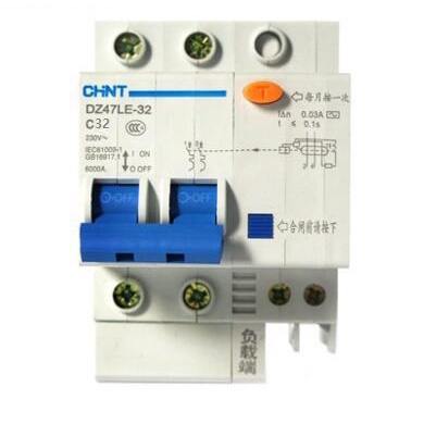 Át chống rò CHINT 2P 32A - aptomat chống rò chống giật cả 2 cực DZ47LE C32