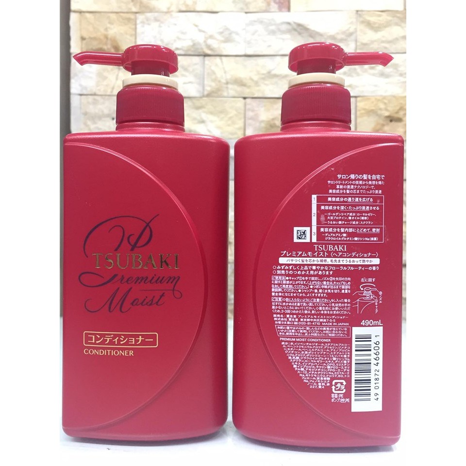 Tsubaki Dầu Gội , Xả Dưỡng Tóc Bóng Mượt 490Ml và Dầu Gội, Xả Phục Hồi Ngăn Rụng Tóc 490Ml - Nhật Bản