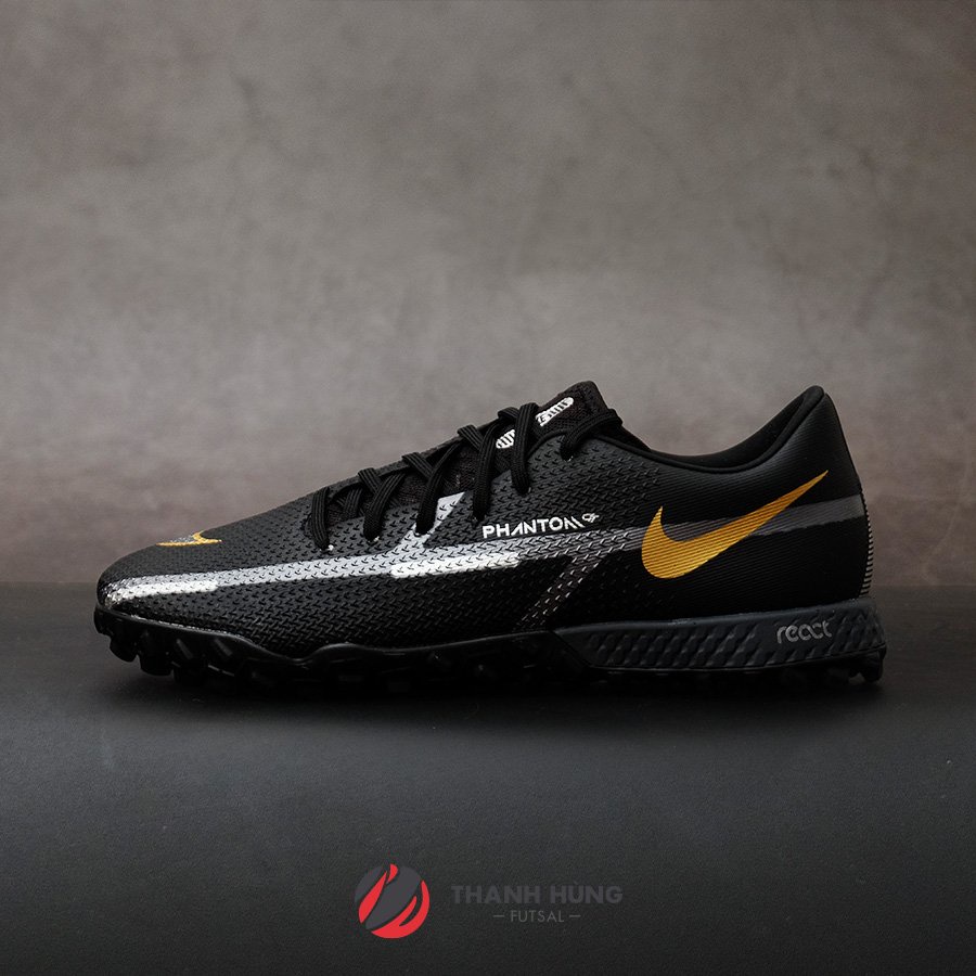 GIÀY ĐÁ BÓNG CHÍNH HÃNG NIKE REACT PHANTOM GT2 PRO TF - DC0768-007 - ĐEN/ĐỒNG
