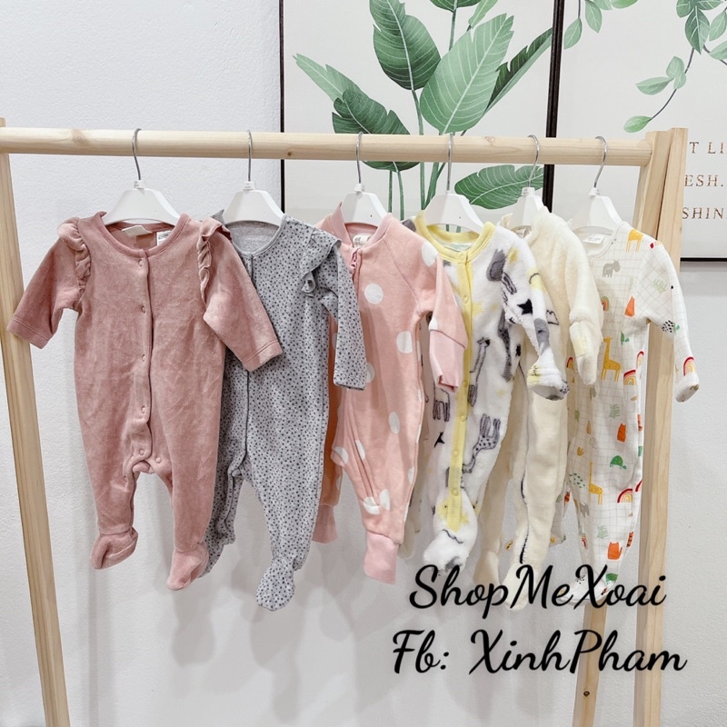 [chọn mẫu][size newborn] BỘ LIỀN THÂN Nỉ CHO BÉ SƠ SINH HÀNG XUẤT DƯ