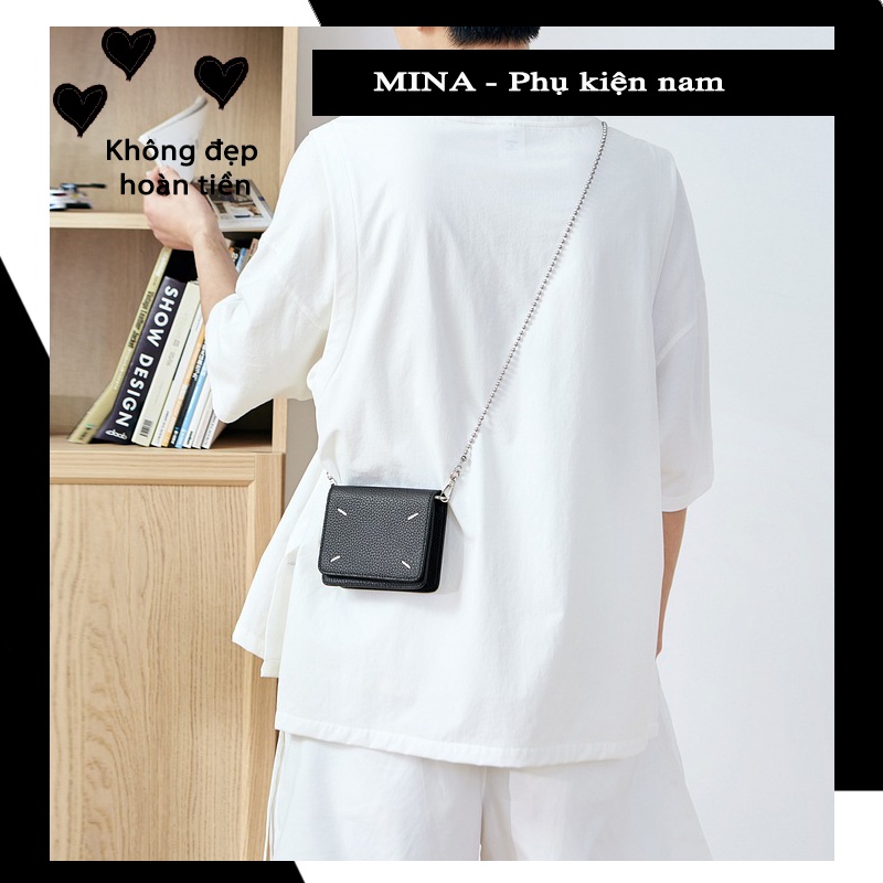 Ví đeo chéo nam bóp đựng thẻ card atm visa cách điệu thời trang giỏ card holder nhỏ style Hàn Quốc Minagram