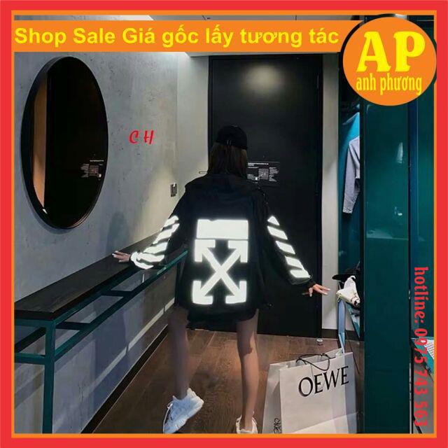 Áo khoác phản quang white off chất gió hàng 1 lớp có hình in phản quang | BigBuy360 - bigbuy360.vn