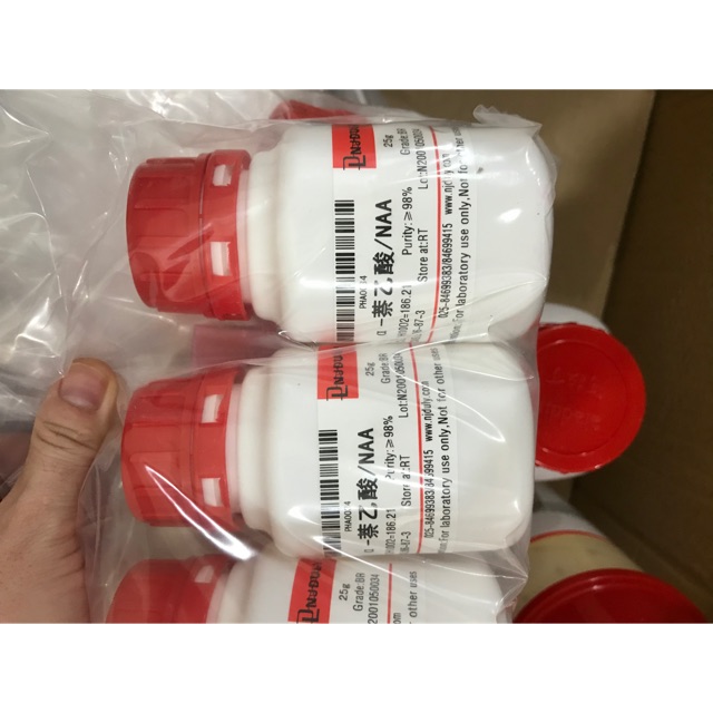Hóa chất tinh khiết Naa 98% lọ 25g CAS 86-87-3 Naphthaleneacetic Aci.d NAA