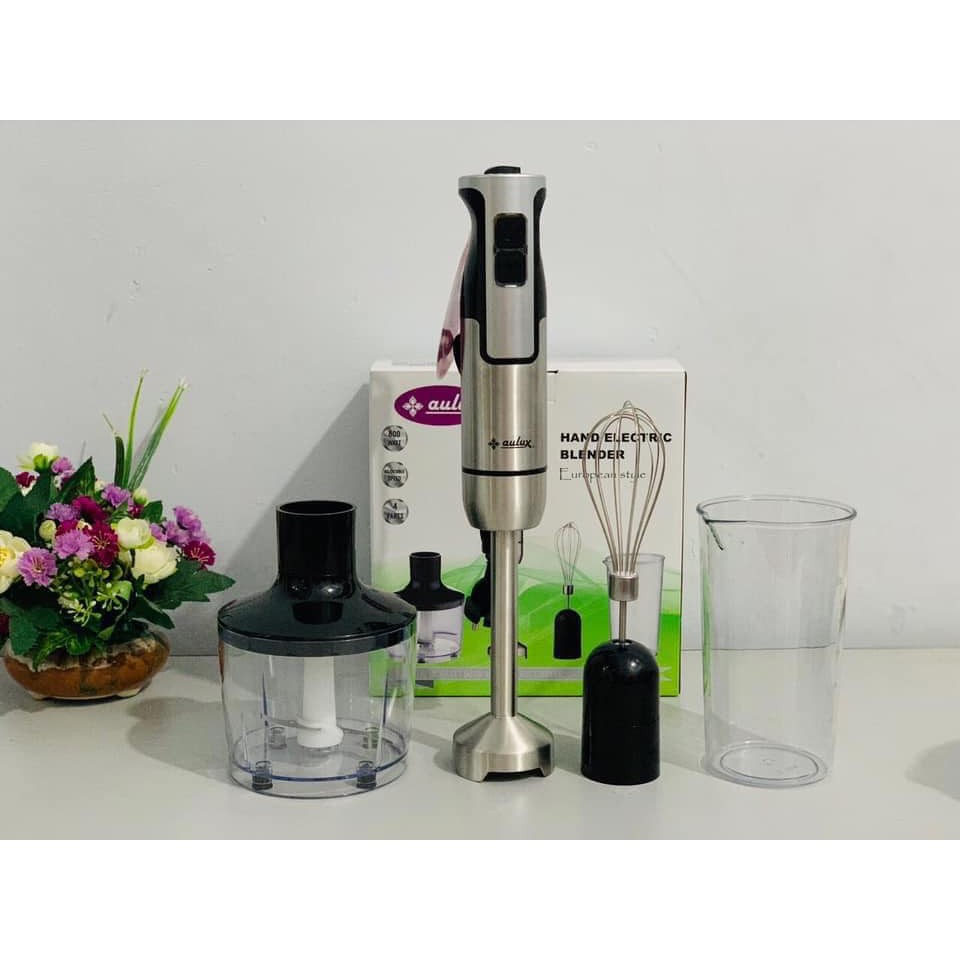 Máy Xay Sinh Tố Cầm Tay Aulux SB-80D-2 Cối Xay- Tặng Kèm Đánh Trứng- Hàng Chính Hãng