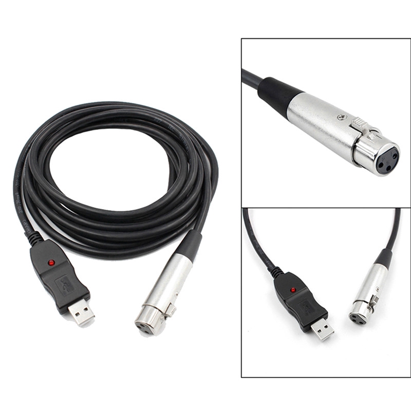 Cáp liên kết âm thanh micro đầu cắm USB - ổ cắm XLR 3 pin 3m