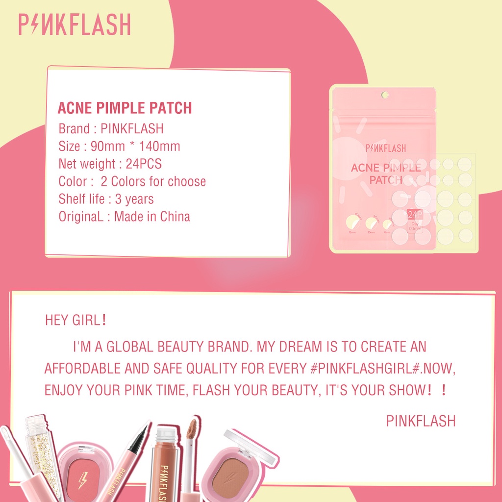 Miếng Dán Hỗ Trợ Giảm Mụn Chăm Sóc Da Pink Flash