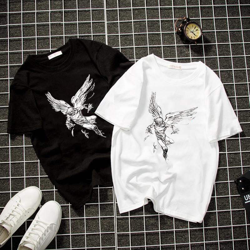 Áo thun unisex thiên thần phác họa đẹp form rộng vải dày mịn 2019T1214