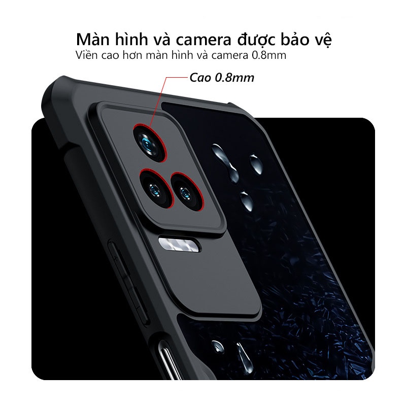 Ốp lưng XUNDD Redmi K50 / K50 Pro Mặt lưng trong suốt, Viền TPU, Chống sốc