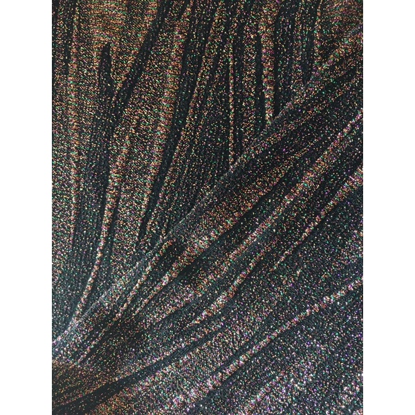 Đầm vạt chéo nơ eo che bụng trung niên màu nâu kim tuyến dáng maxi