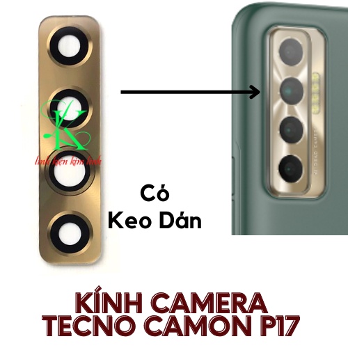 Kính camera tecno Camon P17 kèm keo dán