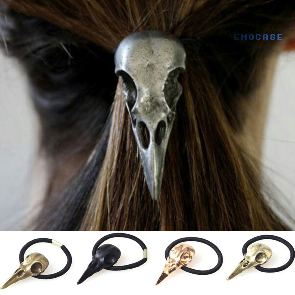 Dây Buộc Tóc Đuôi Ngựa Co Giãn Hình Đầu Lâu Phong Cách Punk Halloween Cho Nữ