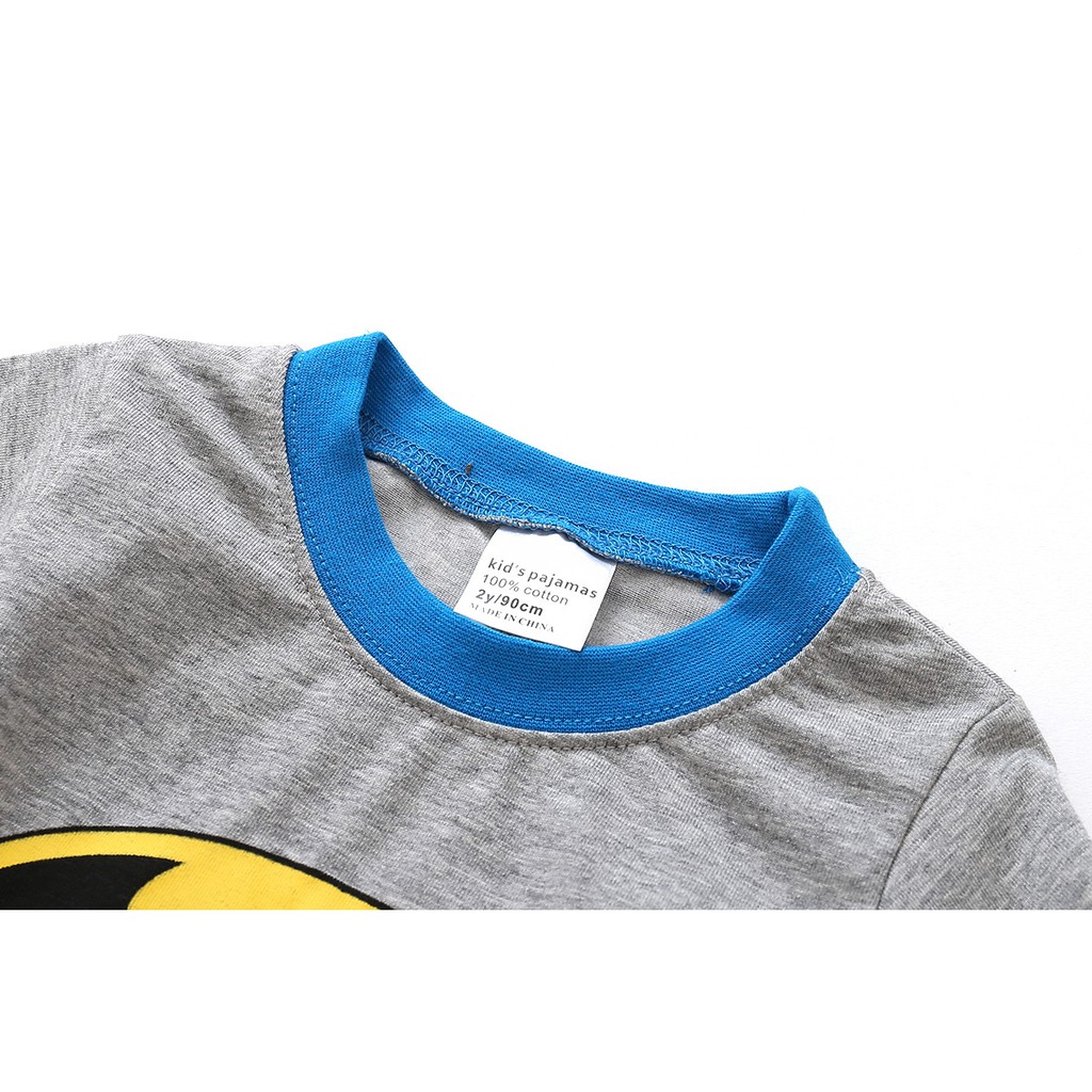 Bộ Đồ Ngủ Tay Dài In Hoạt Hình Người Nhện / Batman Dễ Thương Cho Bé Trai