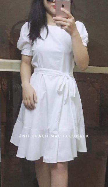 🌟ĐẦM BABYDOLL TRẮNG XÒE ĐAI THẮT EO THIÊN THẦN (kèm ảnh thật) | BigBuy360 - bigbuy360.vn