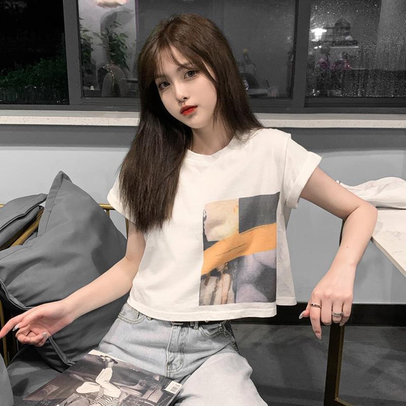 Áo Thun crop top Dáng Rộng Tay Ngắn Phong Cách Hàn Quốc Cho Nữ Áo phông Nữ NZ-TX-23