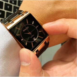 Đồng Hồ Nam HALEI 564M Cao Cấp Mặt Vuông Lịch Lãm + FREE Vòng Phong Thủy