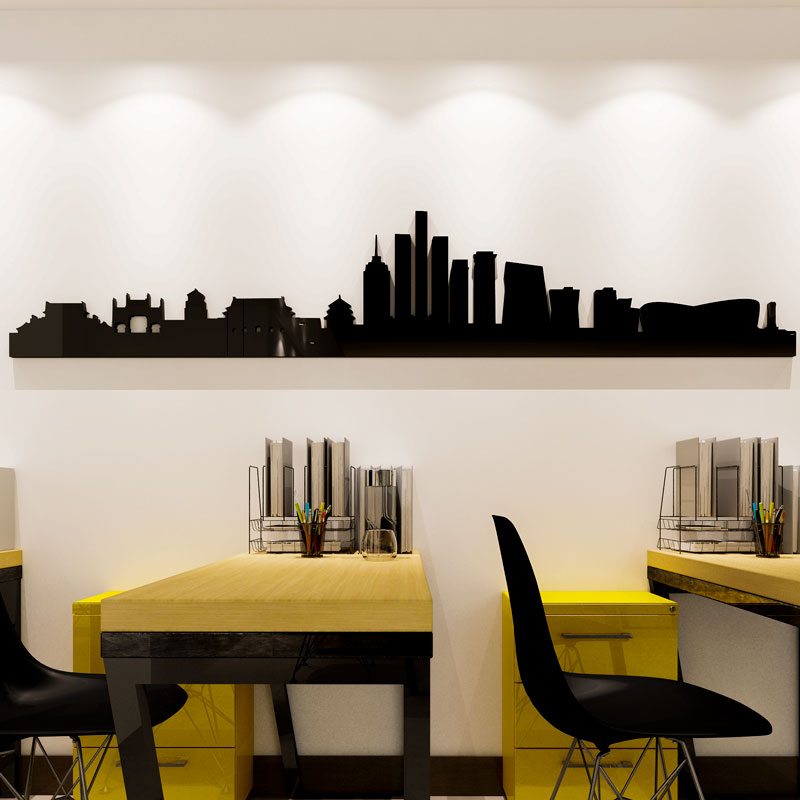 Tranh dán tường mica 3d decor khổ lớn thành phố tối giản hiện đại Nhiều Size - EPeBen