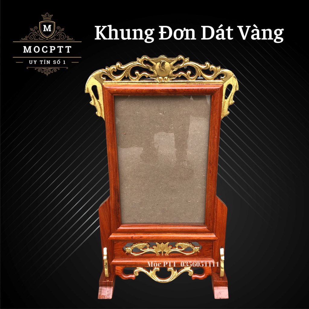 Khung Ảnh Thờ mẫu Hoa Lá Tây kích cỡ 20 x 30 cm và 25 x 35 cm gỗ Hương Ta trang trí phòng thờ