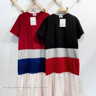 [Ảnh sàn+clip] VÁY MAXI COTTON MIX MÀU