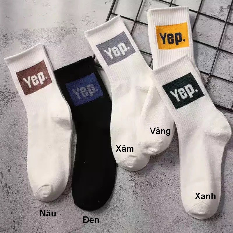 Vớ tất nữ in hình cổ cao chữ YEP TN28